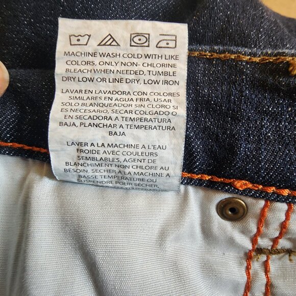 Lee Slim Fit Jeans Tapered Leg Men 38x30 Blue Denim Dark Wash Stretch 5-Pocket - Picture 12 of 12